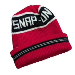 Vintage Snap On Tools Red Beanie Hat OSFM Adult